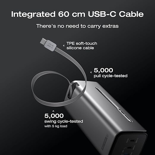 EF ECOFLOW Rapid Pro Power Bank 20000mAh, 230W Max Output with 100W Built-in Cable, 4-Port Portable