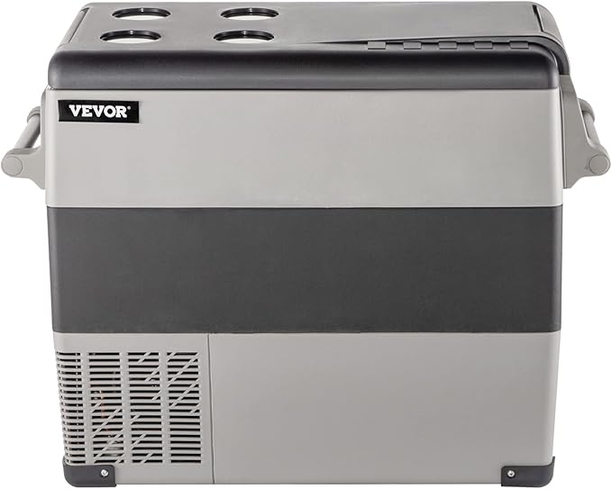 VEVOR CF55 12 Volt 58 Qt Refrigerator, Dual Zone Portable Compressor 12/24V DC and 110-240V AC