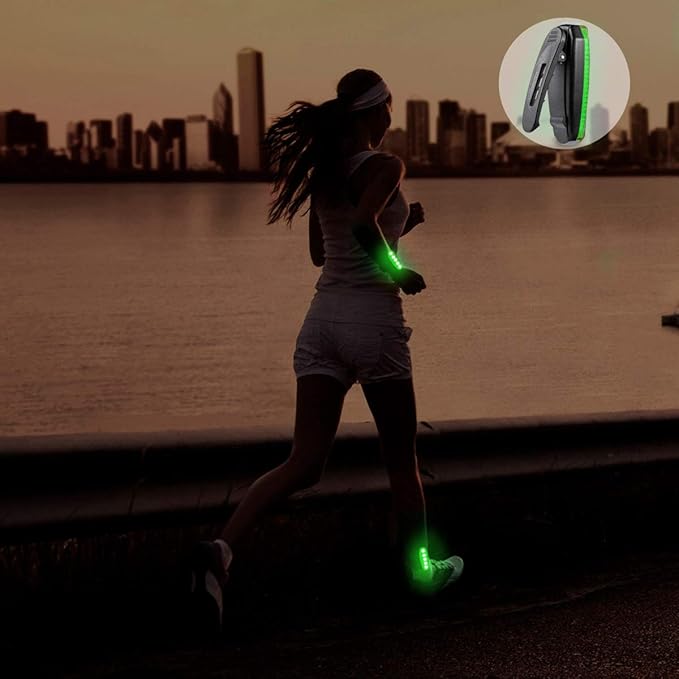 USB Rechargeable LED Safety Lights (2 Pack) - Clip on Strobe Running Lights for Runners