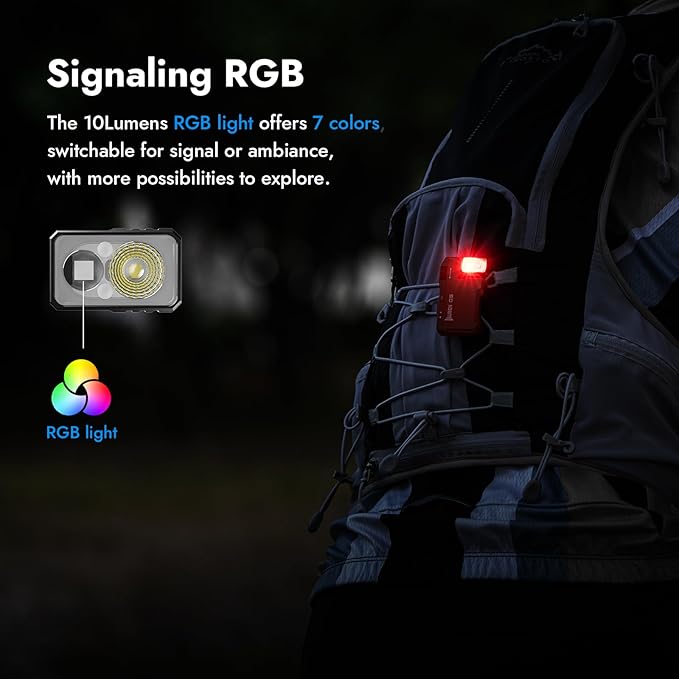 WUBEN G5 Rechargeable EDC Flashlight, 400 Lumens Dual Light Sources Mini Flashlight with RGB Light