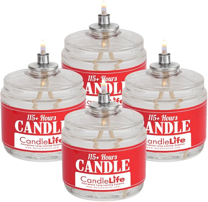 CandleLife Emergency Survival Candle (Set of 4) - 115 Hours Long Lasting Burning Time - Great