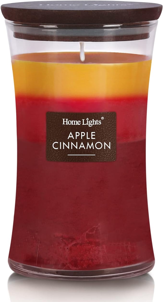 HomeLights 3-Layer Candles for Home Scented, 21.52 OZ Natural Soy Wax Scented Candles Burns Up to