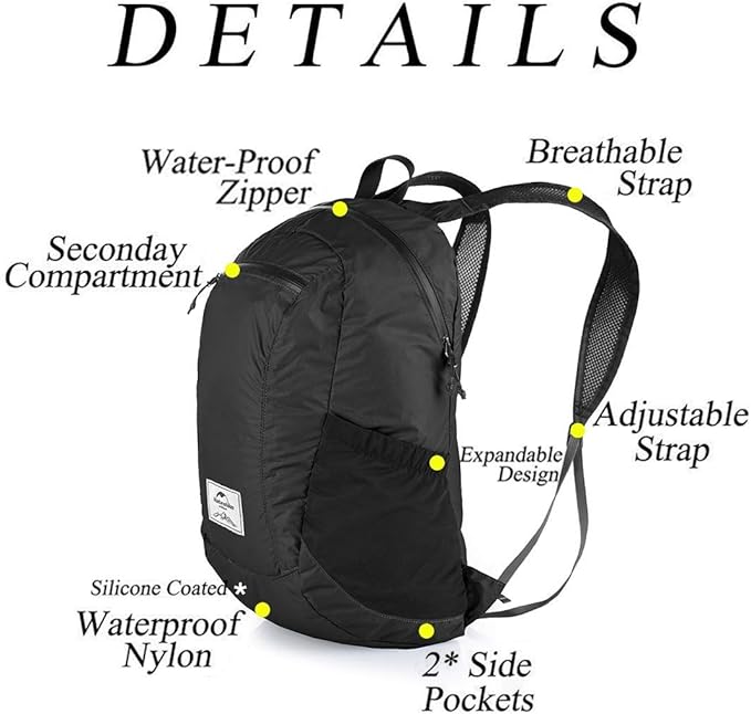 Naturehike 18L Lightweight Hiking Backpack, Waterproof Camping Packable Backpack Ultralight for
