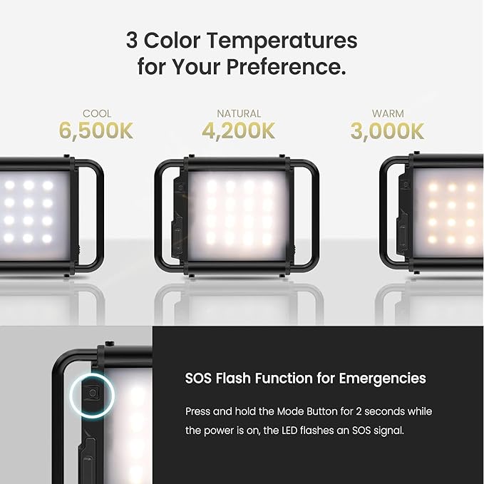 CLAYMORE Ultra 3.0 (Medium) - USB-C Rechargeable Outdoor Portable Area Light, 3 Color Modes, 40 to