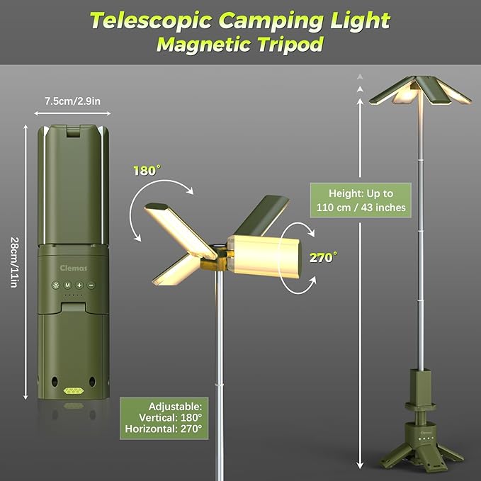 Telescopic Camping Lights Rechargeable 14000 mAh Led Multifunction Magnetic Lanterns Job Site