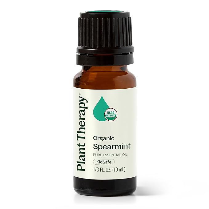 Plant Therapy USDA Certified Organic Spearmint Essential Oil 10 mL (1/3 oz) 100% Pure, Undiluted
