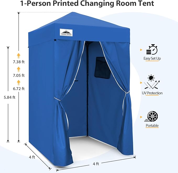 EAGLE PEAK Flex Ultra Compact 4x4 Pop-up Canopy, Sun Shelter, Changing Room, Portable Privacy