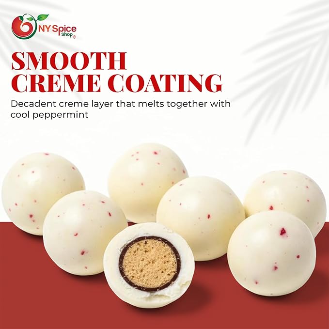 NY Spice Shop Peppermint Twist Chocolate Malt Balls Party Decorations - 8 Ounce Malted Milk Ball