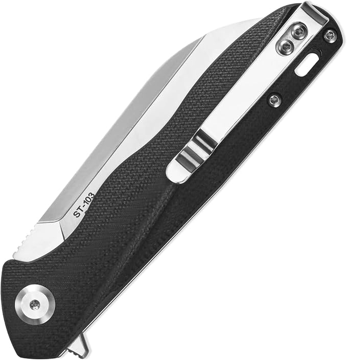 Sitivien ST103 Folding Knife, D2 Steel Blade+G10 Handle Pocket Knife, EDC Tool Knife for Outdoor