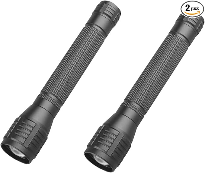 High Lumens Zoomable LED Flashlight, 3 Modes, AA Battery Powered ??Powerful for Camping, Outdoor