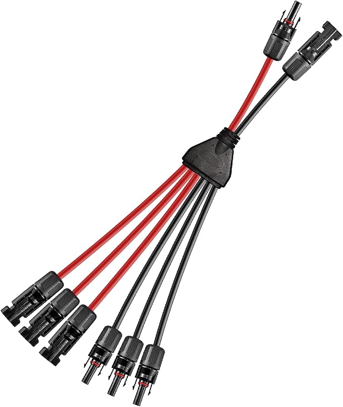 Solar Y Connector,Solar Y Branch Parallel Cable 2 to 6 Male Female Solar Connector Adapter,10AWG