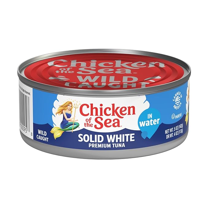 Chicken of the Sea Solid White Premium Albacore Tuna in Water, 5 oz. Can (Pack of 1), Wild Caught
