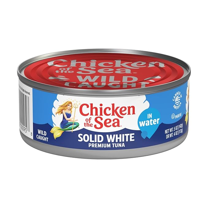 Chicken of the Sea Solid White Premium Albacore Tuna in Water, Wild Caught Tuna, 5 oz. Can (Pack of