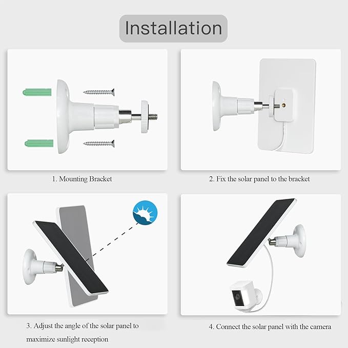 5W Solar Panels for Security Cameras - Compatible with Ring Spotlight Cam(Battery), Ring Stick Up