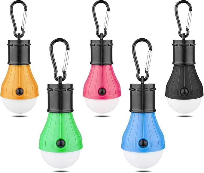 LED Camping Tent Lantern, Portable Outdoor Waterproof Emergency Light Bulb, Battery Powered with