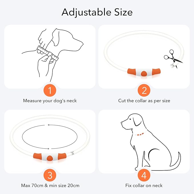Colaseeme LED Dog Collar, Light Up Dog Collar 1 Count USB Rechargeable TPU Glow Safety Dog Necklace