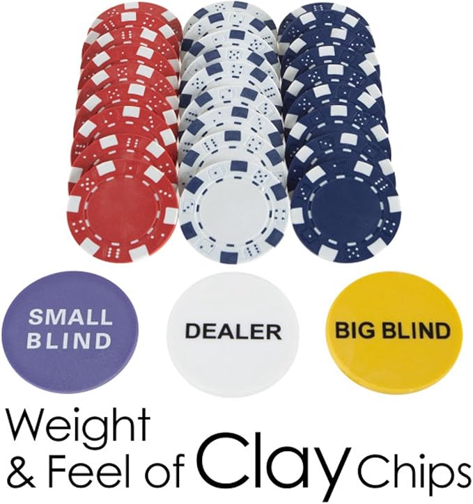 Poker Chip Set - 11.5g Poker Set with Cards, Buttons, Carrying Case, and 300 Poker Chips for Texas