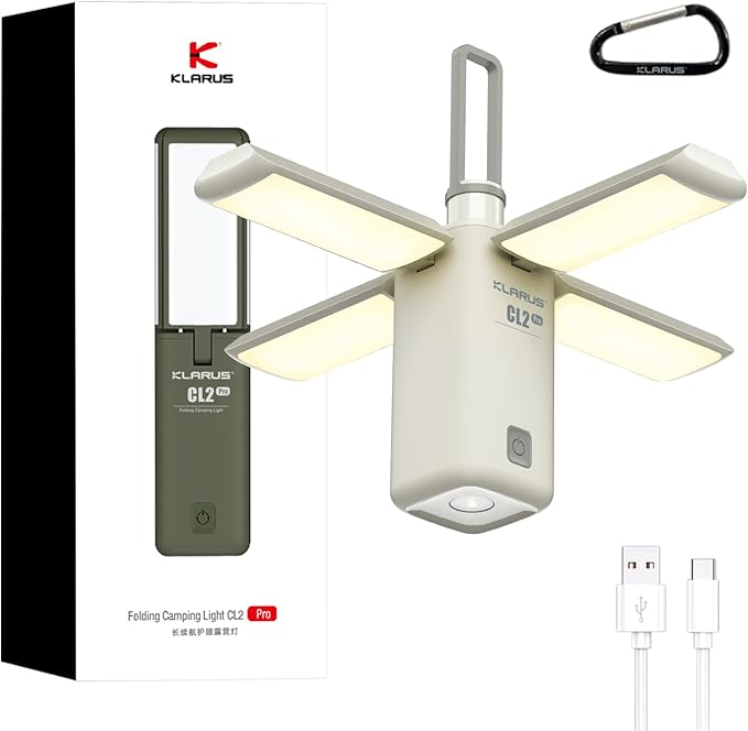 KLARUS CL2 Rechargeable Camping Lantern, 750LM 7 Light Modes Waterproof Foldable Tent Light with