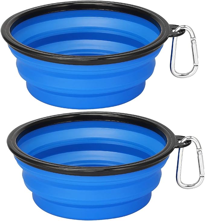 Kytely Large Collapsible Dog Bowls 2 Pack, 34oz Foldable Dog Travel Bowl, Portable Pet Water Food
