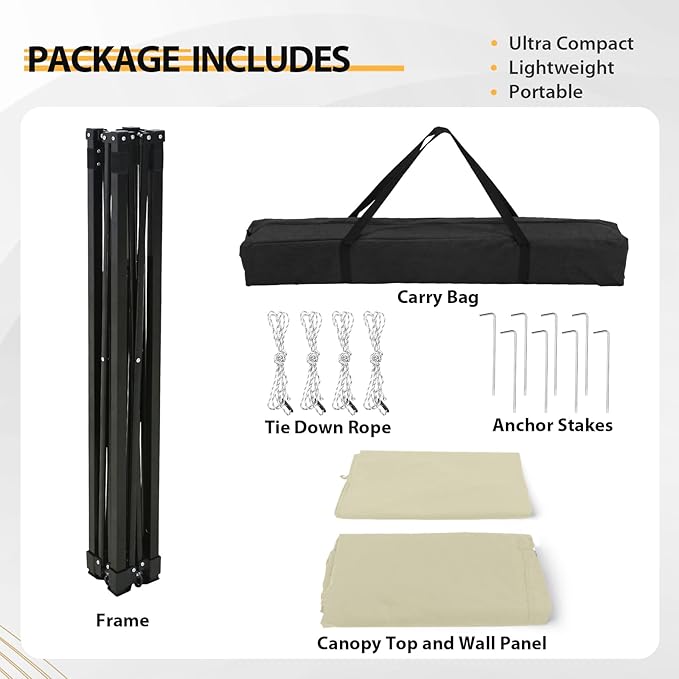 EAGLE PEAK Flex Compact 4x4 Pop-up Canopy Changing Room, Portable Privacy Dressing Room for Indoor