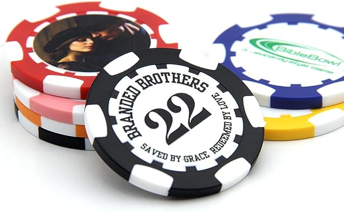 40mm Custom Poker Chips with Your Text,Logo or Design for Weddings, Anniversaries, Parties