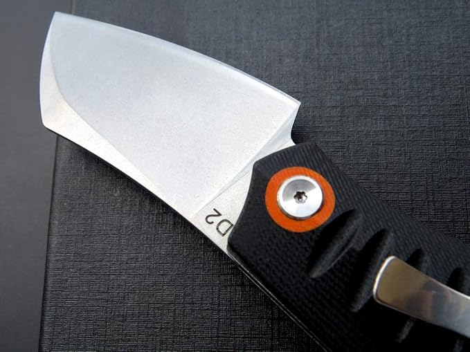 Eafengrow EF85 Folding Knife with Clip Stone Wash D2 Steel Blade G10 Handle Pocket Knife Ball