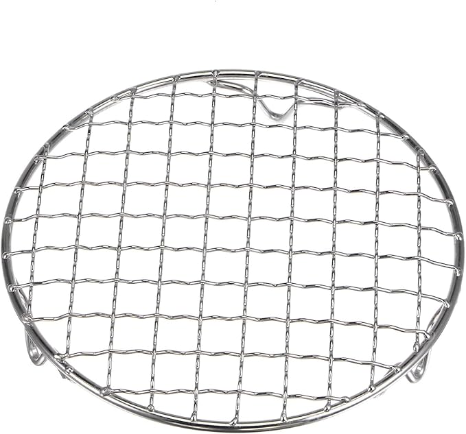 HARFINGTON Round Cooking Rack 6-inch 201 Stainless Steel Cross Wire Barbecue Grill Net with 20mm