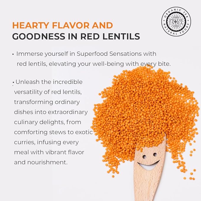 Pride Of India - Indian Split Masur Red Lentils - Protein & Fiber Rich Masoor Dal, 3.0 Pound Jar