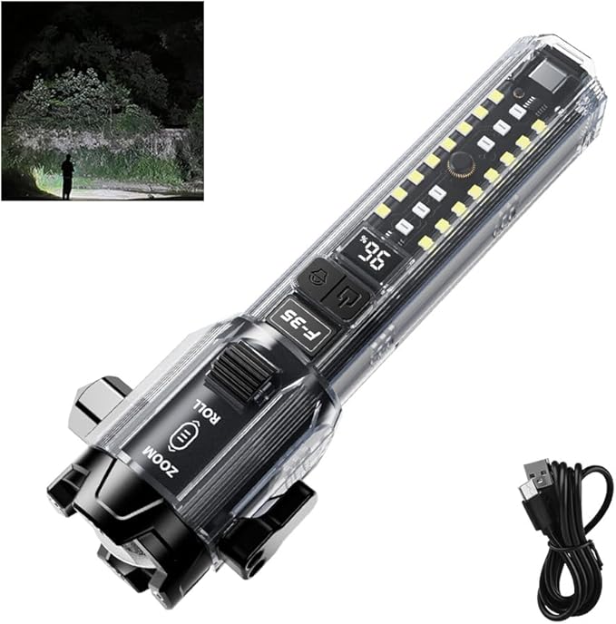 Rechargeable Flashlights High Lumens，Powerful Tactical Flashlightsï¼? Modes LED Flashlight