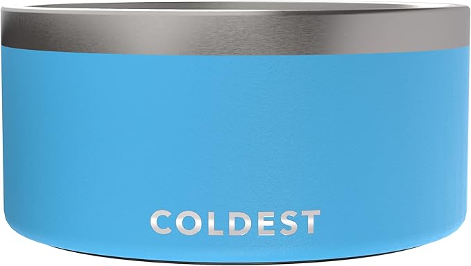 Coldest Dog Bowl - Anti Rust Metal, Non Slip, 3 Layers Insulated Stainless Steel Dog Bowls - Spill