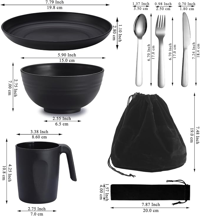 Camping Utensils, Reanea Camping Mess Kit for Travel, Camping, Picnic, Outdoor, Camping Gear