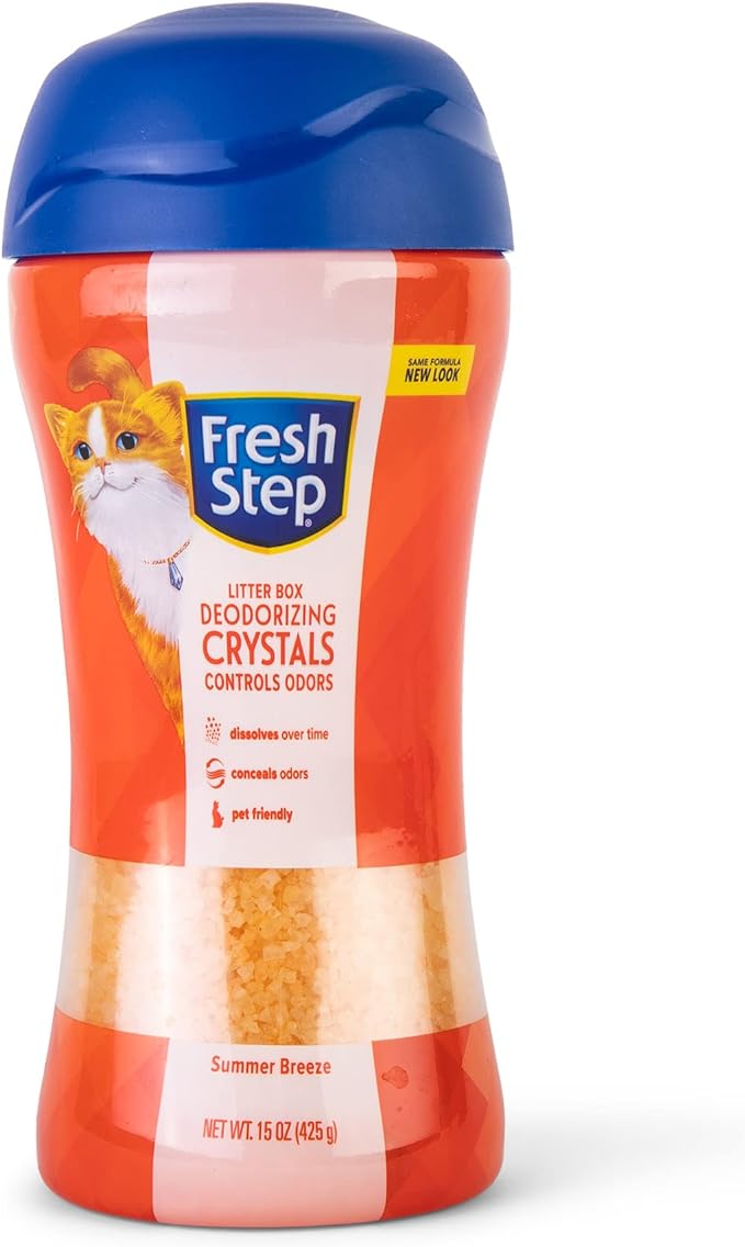 Fresh Step Cat Litter Crystals in Tropical Summer Breeze Scent - Cat Litter Box Deodorizer