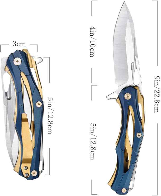 Eafengrow EF204 Folding Pocket Knife,D2 Blade Steel Handle Liner Lock with Clip Outdoor Camping
