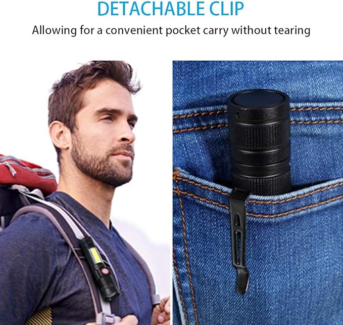 Hoxida Flashlight USB Rechargeable, Magnetic LED Flashlight, Super Bright LED Tactical Flashlight