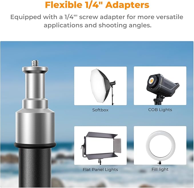 K&F CONCEPT Light Stand for Photography, 7.5ft/2.3M Portable Extendable Photo Video Tripod Stand