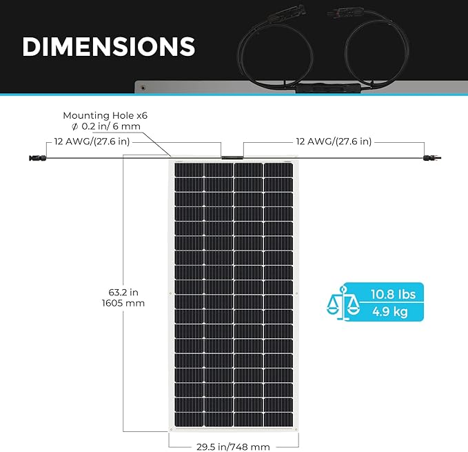 Renogy Solar Panels 200 Watt 12V, Flexible Solar Panel 200W 22% High-Efficiency, 240° Ultra