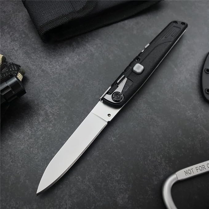 7.8" Folding Knife 440C Stainless Steel Blade ABS Handle Pocket Knife Outdoor Portable Knives