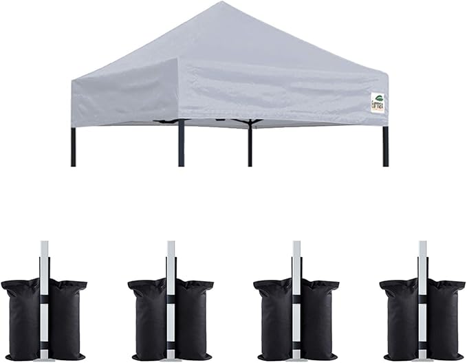 Eurmax USA Pop Up Canopy Replacement Canopy Tent Top Cover, Instant Canopy Top Cover ONLY,Bonus 4PC