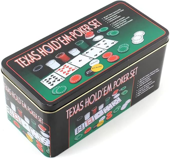 Poker Chip Set with Aluminum Storage Box,200 Pcs Poker Chips,2 Pack Pokers,1 Professional Table