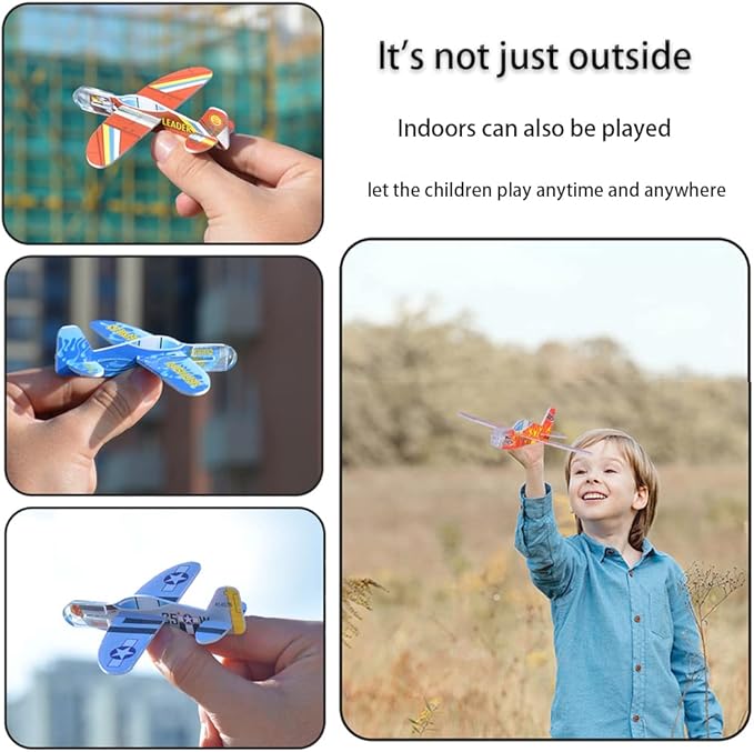 Manmel 50 Pcs Foam Gliders Planes Toys for Kids, Paper Airplane, Party Favors Goodie Bag Stuffers