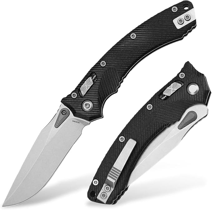 Folding Pocket Knife for Men, M390 3.7" Blade with G10 Handle and Crossbar Lock, EDC Knife for
