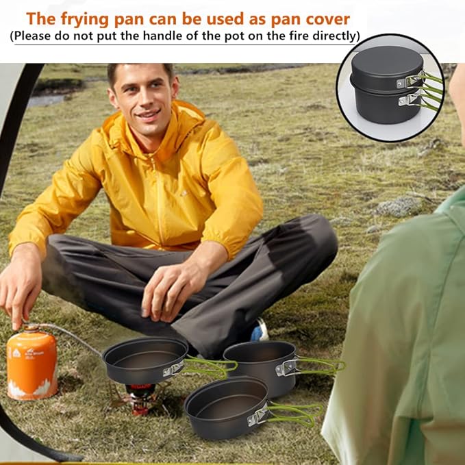 Gutsdoor Camping Cookware Set Camping Gear Campfire Utensils Non-Stick Cooking Equipment