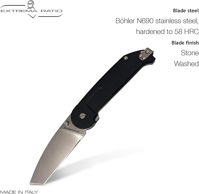 Extrema Ratio - BF2 CT (STONE WASHED), Folding Knife, Böhler N690 stainless steel blade hardened to