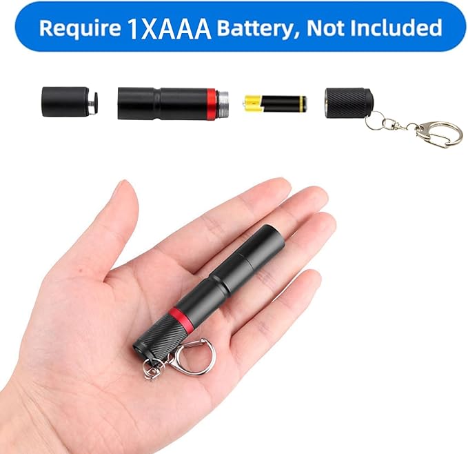 3 Pack Small Mini LED Keychain Flashlight, Single Mode AAA Battery Flashlights Portable Bulk EDC