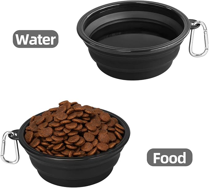 Kytely Large Collapsible Dog Bowls 2 Pack, 34oz Foldable Dog Travel Bowl, Portable Pet Water Food