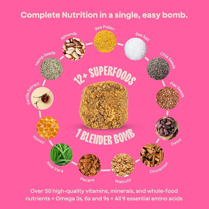 The Bomb Co. Blender Bomb, The OG, Superfood Smoothie Mix with Chia Seeds, Hemp Seeds, Flax Seeds