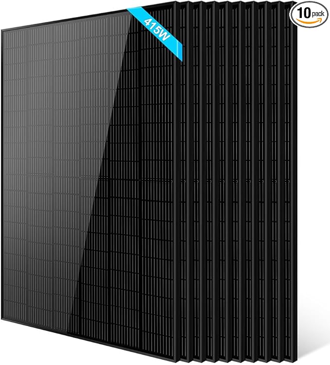 SUNGOLDPOWER UL61730 10pcs 415W Monocrystalline Solar Panel,Grade A Cell, IP68 MC4,Charging