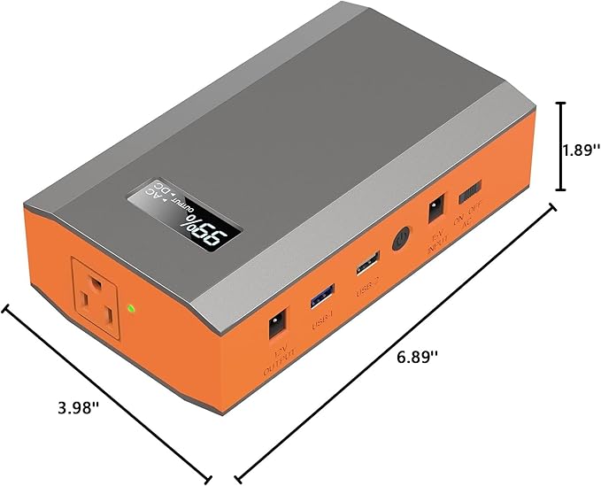 Portable Power Bank with AC Outlet, 65W 110V Portable Laptop Charger Battery Bank 24000mAh External