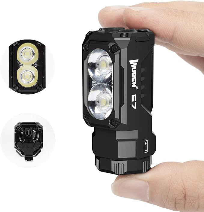 WUBEN E7 EDC Flashlight, 1800 Rechargeable Lumens Mini Flashlight, Super Bright Small Flashlight, 6