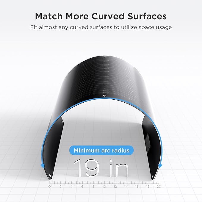 50W Flexible Solar Panel,50 Watt 12V Small Solar Panel, Callsun 23% High Efficiency 182 PERC IP68
